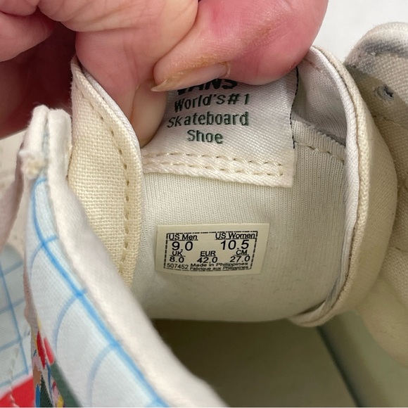 👞Vans Men’s Save Our Planet SK8 Reissue-SZ 9-Off-White Canvas Hi Top Sneaker - Picture 7 of 14